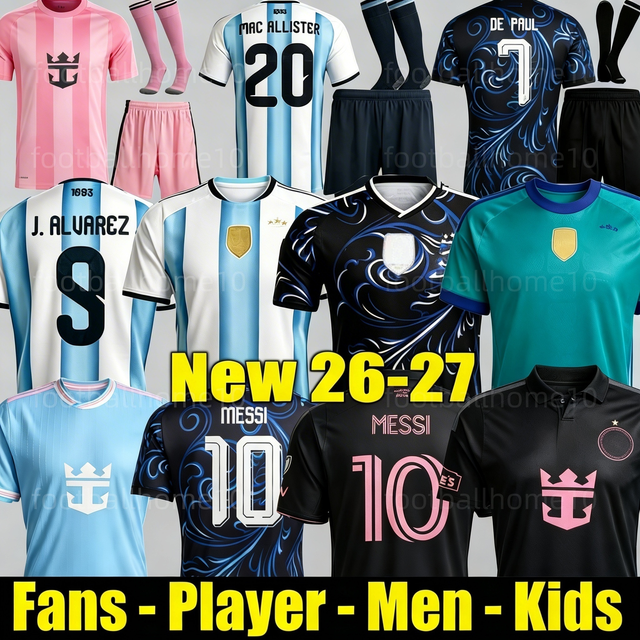 2026 World Cup ArgentinaS 3 Star soccer Jerseys woman 25 26 27 InterS MiamiS Fans Player version DI MARIA J. ALVAREZ Men Kids Maradona football shirt MESSI