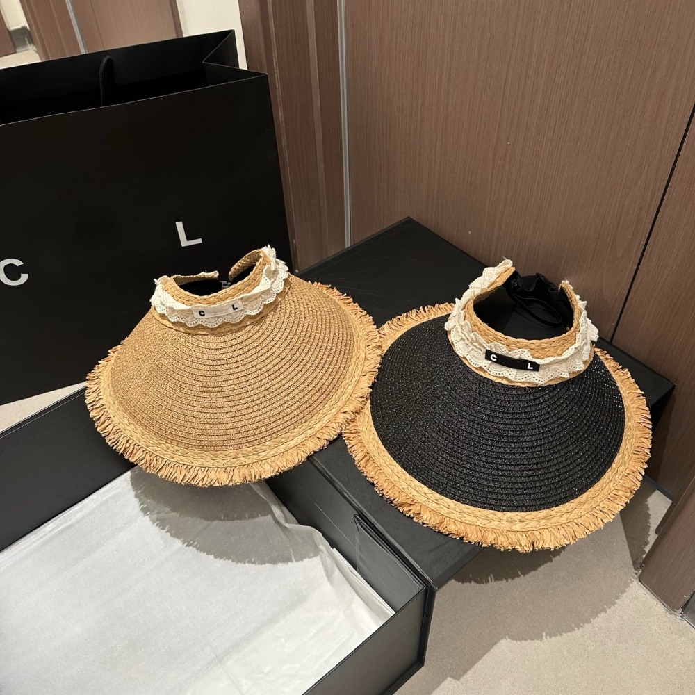 Hats Designers Women Designer Beach Hat Summer Empty Top Sun Visor Straw Hat Caps Outdoor Adjustable Casual Luxury Beach Sunhat