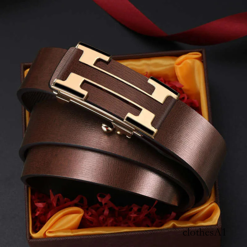 New Men's Automatic Buckle Genuine Leather Cowhide Middle-Aged And Young High-End Versatile Business Trendy Belt For Men