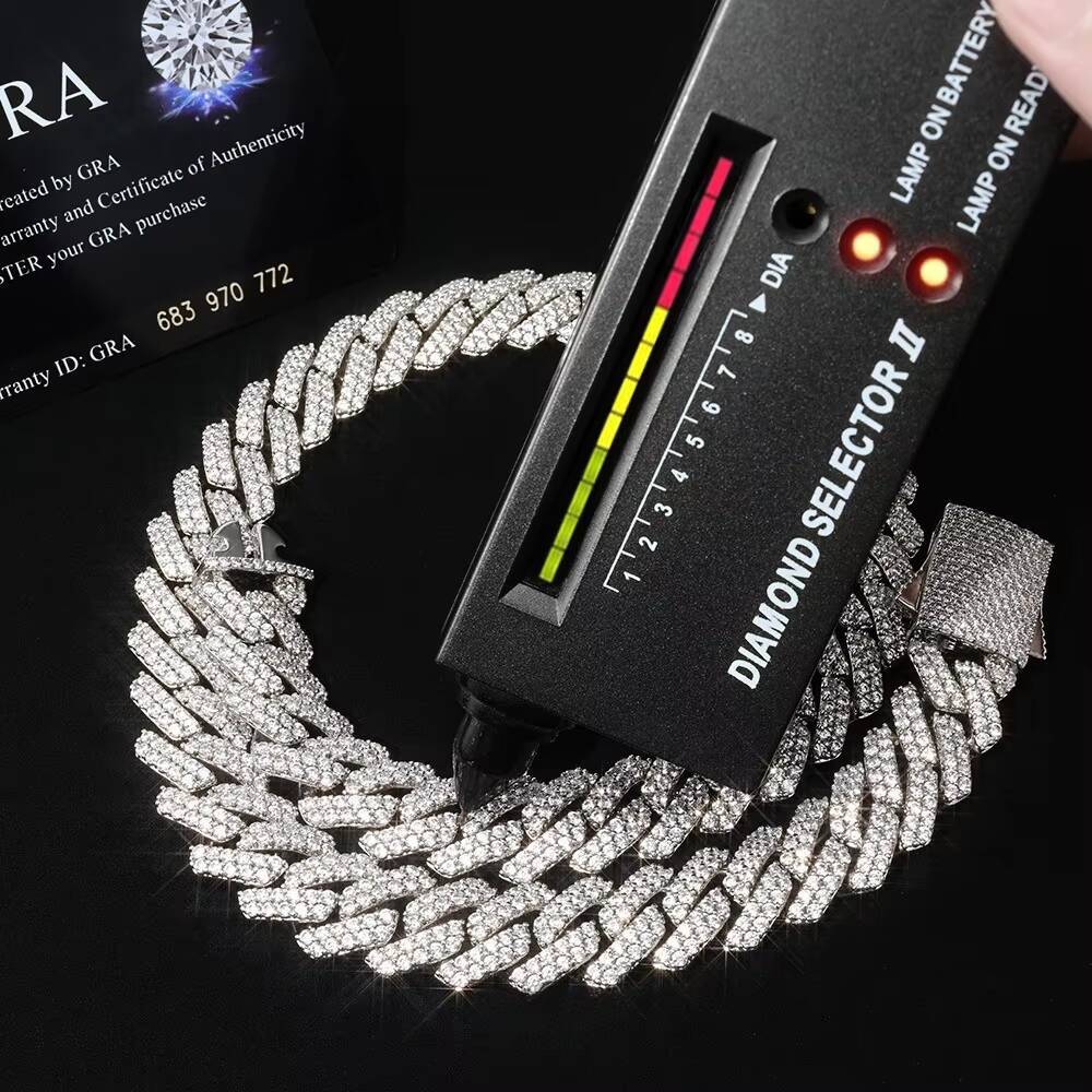 Good Quality 6mm White Gold 925 Sterling Silver VVS Moissanite Diamond Cuban Link Chain Bracelet Iced Out Mossanite Jewelry