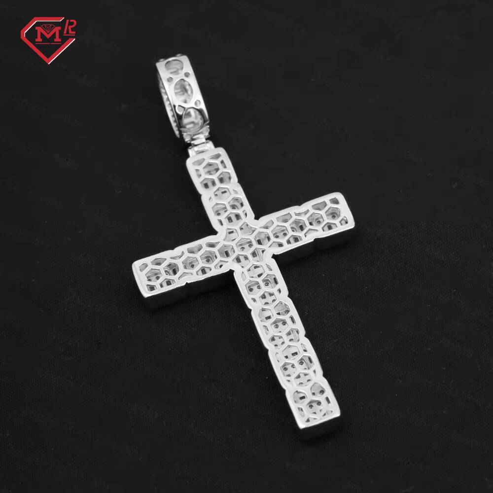 IGI Certified Lab Diamond Cross Pendant Chain 925 Silver VVS Customized Hiphop Diamond Pendant