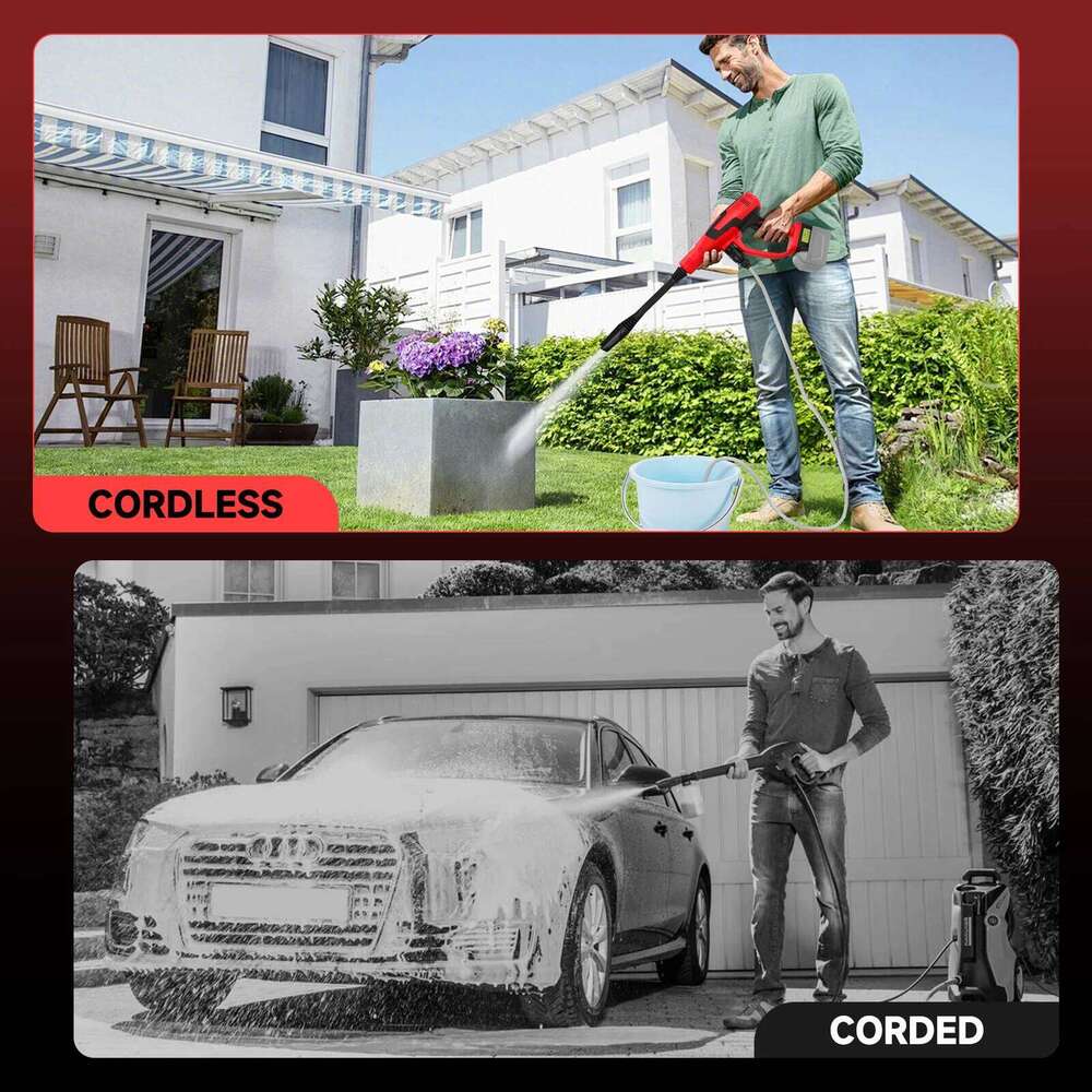 Brushless Electric Pressure 653PSI Cordless Power Washer 3-Speed LCD Display for Milwaukee 18V No Battery
