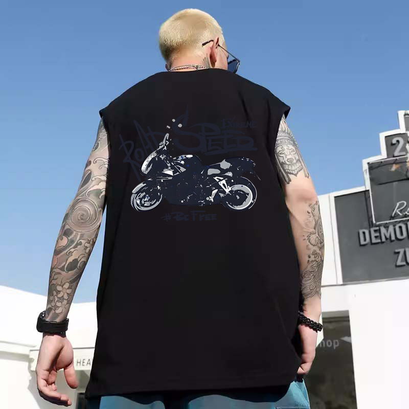 2026 Summer Men's American Street Letter Print Tank Tops | Trendy Loose Athletic Gym Base Layers