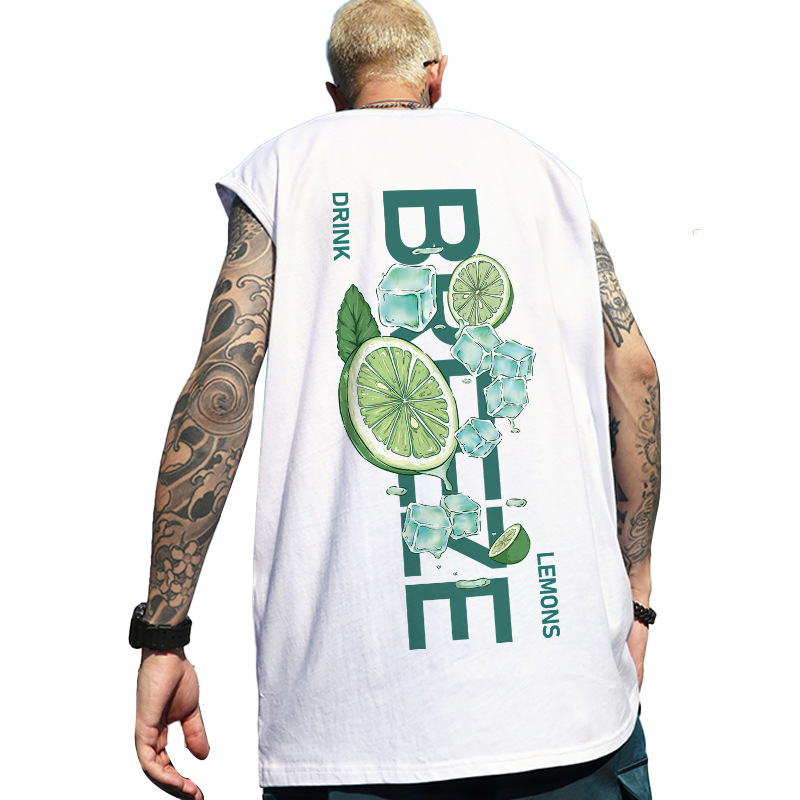 Summer Men's Oversized Printed Tank Tops | INS Trendy Loose Korean Style Plus Size Sleeveless Tees