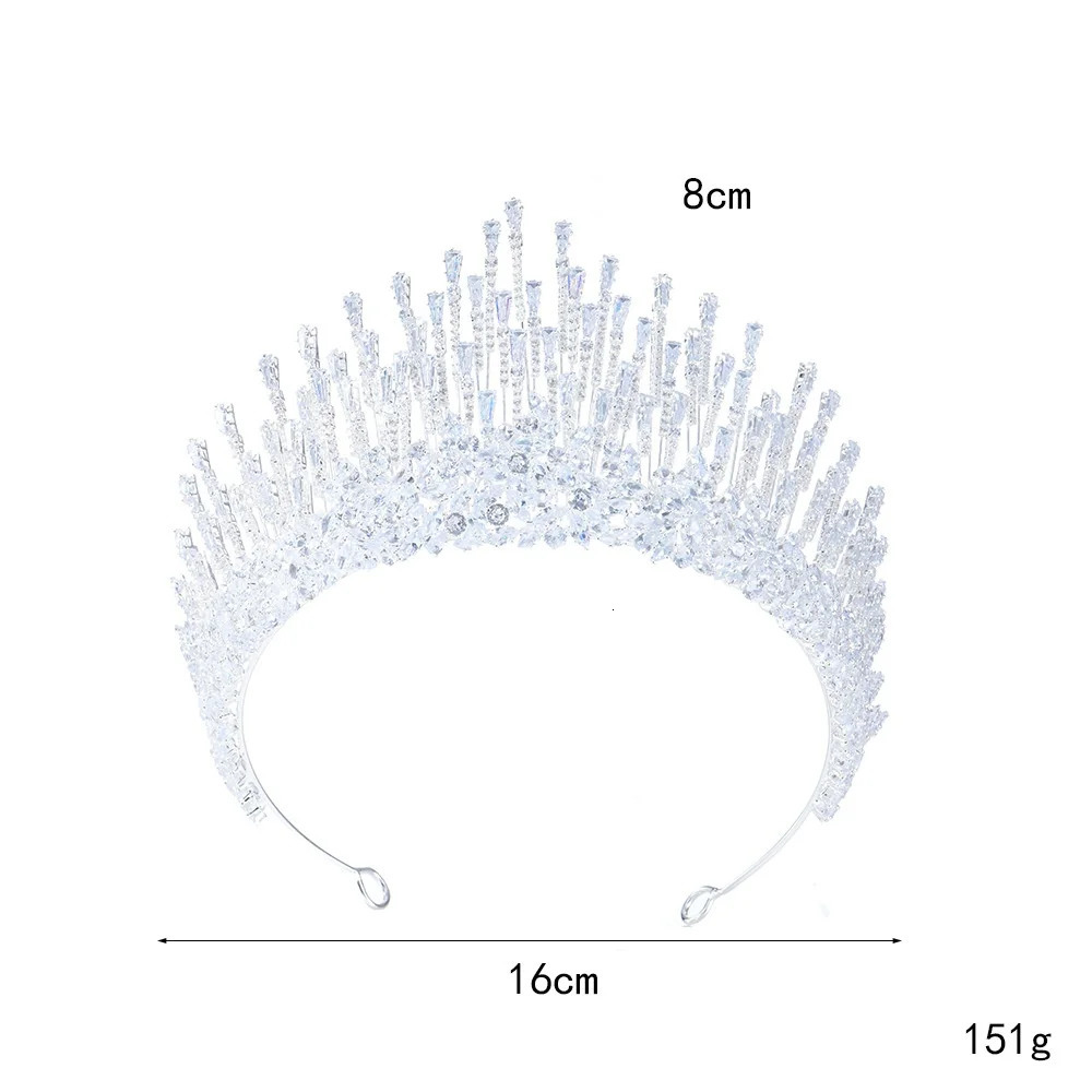 Bridal Tiara Crown For Wedding Headdress Zircon Crystal Queen Princess Pageant Women Diadem Party Headpiece 260409