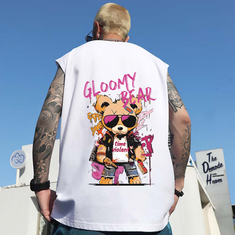 2026 New Men's American Style Poker Print Tank Tops | Summer Trendy Sleeveless Tees for Teens