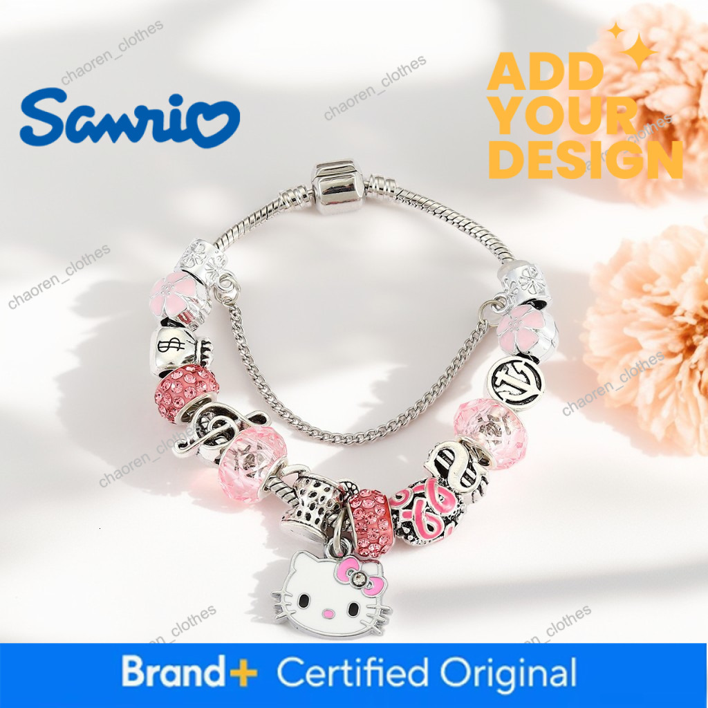 Cross-border Pandora-style Hello Kitty Bangle, Stainless Steel Open Cuff Bracelet, Kitty Cat Large Hole Beads DIY Hot Sale Bracelet Wholesale - view 5