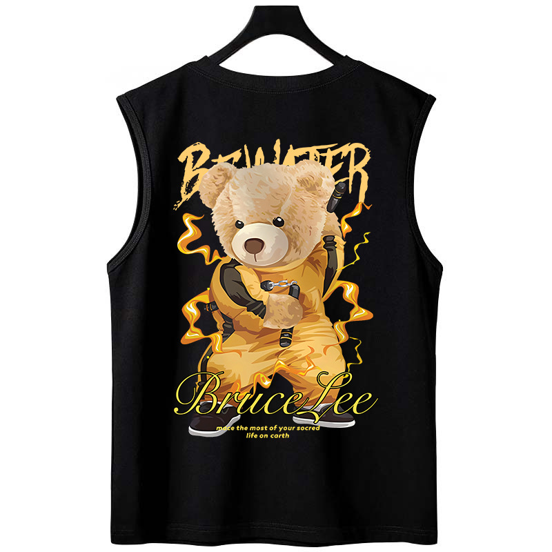Summer Men's Cartoon Printed Tank Tops | Trendy INS Loose Plus Size Athletic Gym Sleeveless Tees