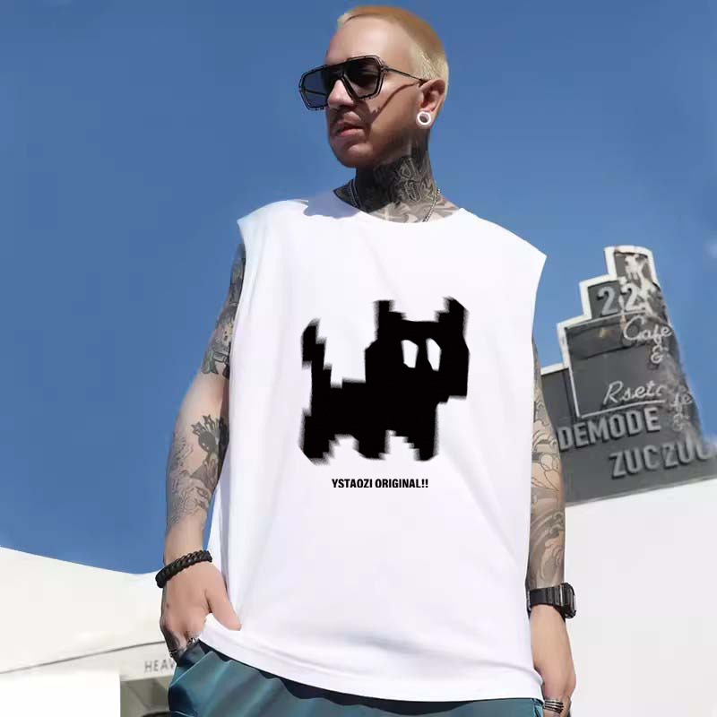 Summer Men's American Style Tank Tops | Loose Edgy Cotton Athletic Streetwear INS Plus Size Printed Couple Sleeveless Tees