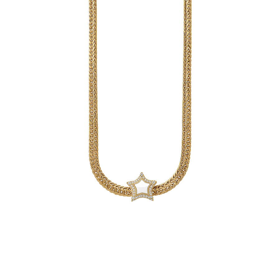 Zircon mother-of-pearl star necklace, light luxury niche clavicle chain, palace style, exquisite and stylish personalized fashion neck accessory - view 9