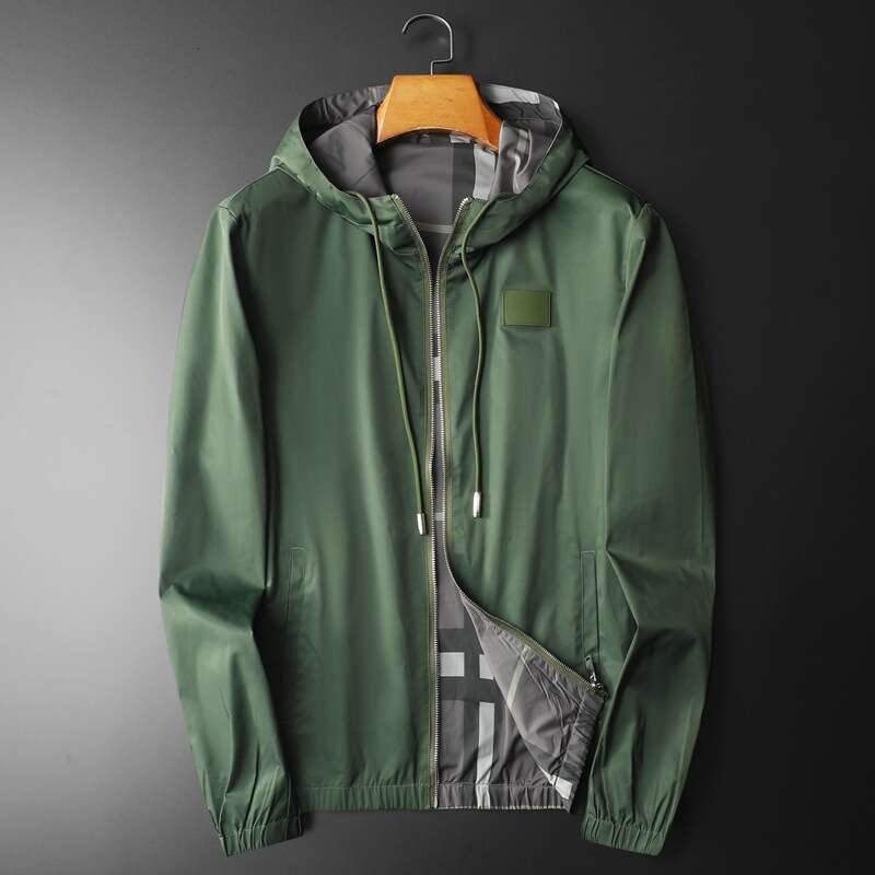 2026 Spring And Autumn New Double-Sided Hooded Jacket For Men, Slim Fit, Lightweight, Plus Size, Casual Coat