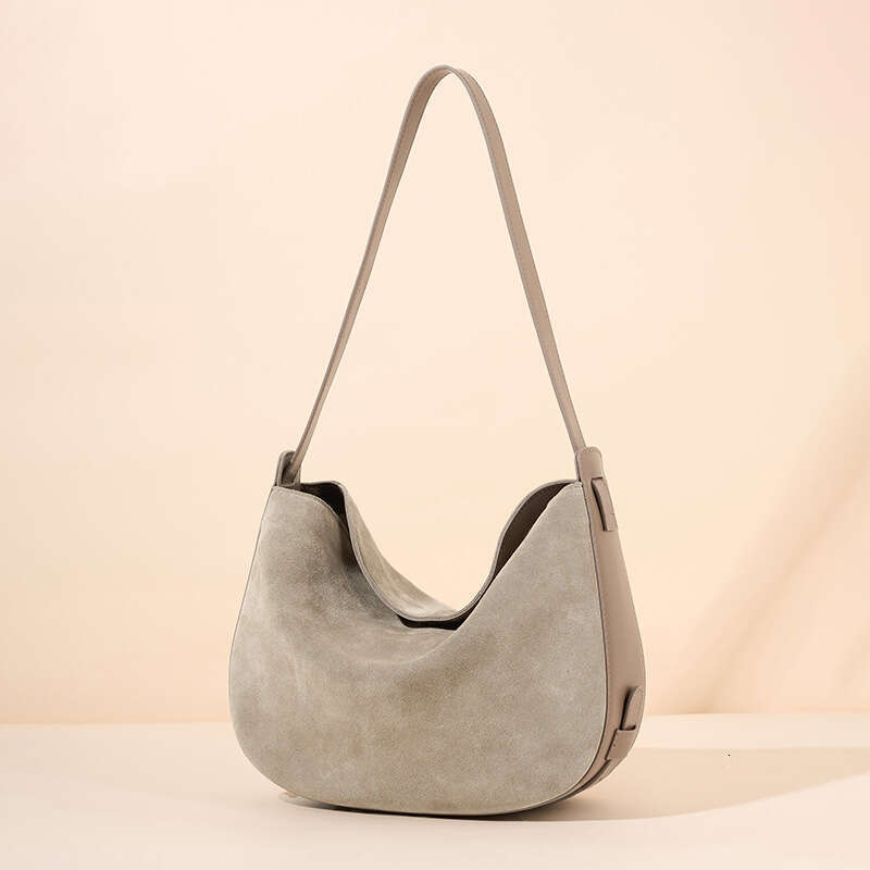 Hot Sale Women Genuine Leather Crossbody Bag Vintage Top Grain Nubuck Cowhide Underarm Bag Fashion Versatile Dumpling Shoulder Bag SENYY