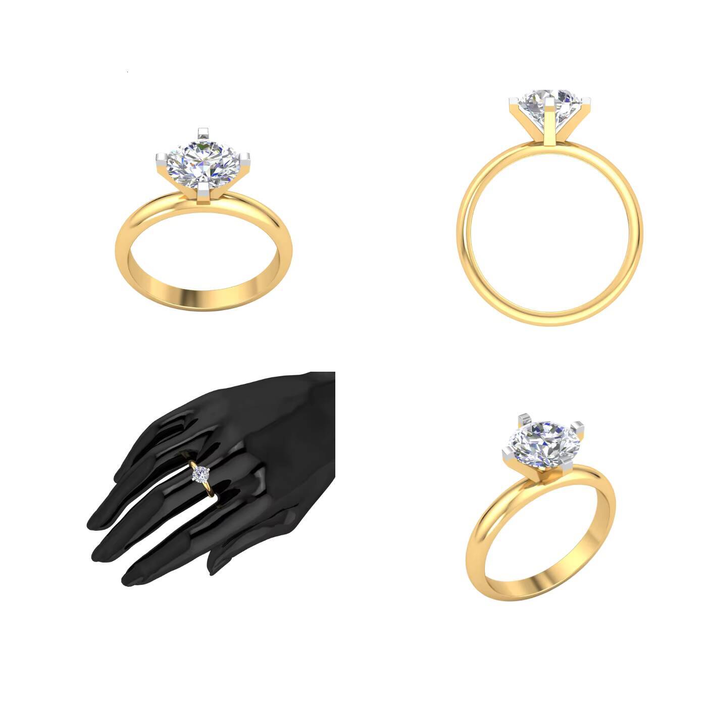 Customized Divya Creations Luxury Jewelry IGI 10k White/Yellow Gold Rhodium Plated 185ct E Color Lab Grown Diamond Ring