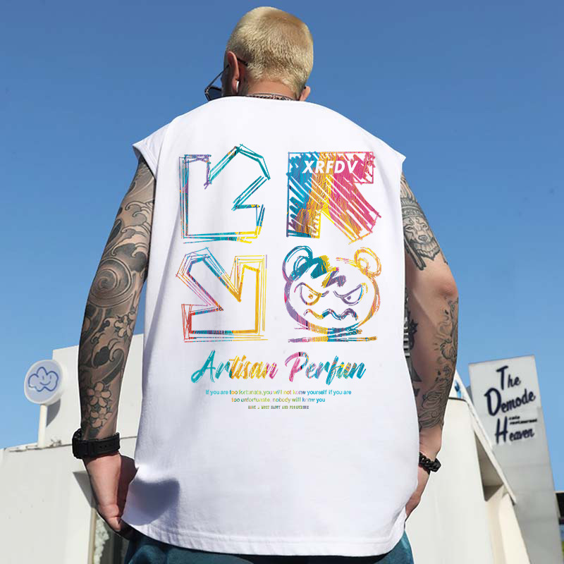 Summer Men's Sleeveless Tank Tops | INS Trendy Plus Size Loose Printed Streetwear Oversized Korean Style Vests