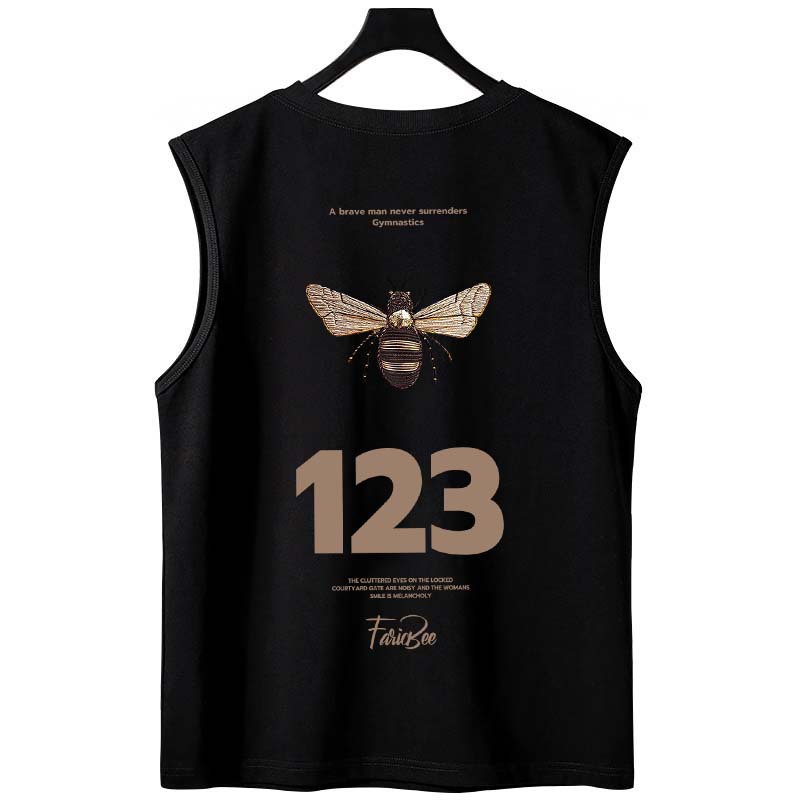 Summer Men's American Style Sleeveless Tank Tops | Slim-Fit Printed Plus Size Stretch Compression Athletic Gym Base Layers