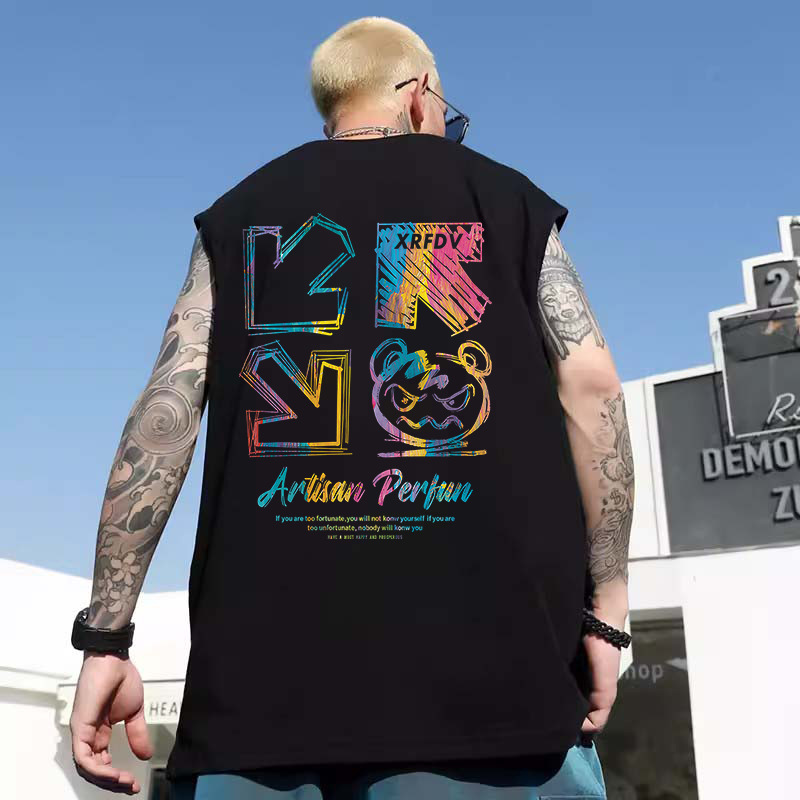 Summer Men's Sleeveless Tank Tops | INS Trendy Plus Size Loose Printed Streetwear Oversized Korean Style Vests