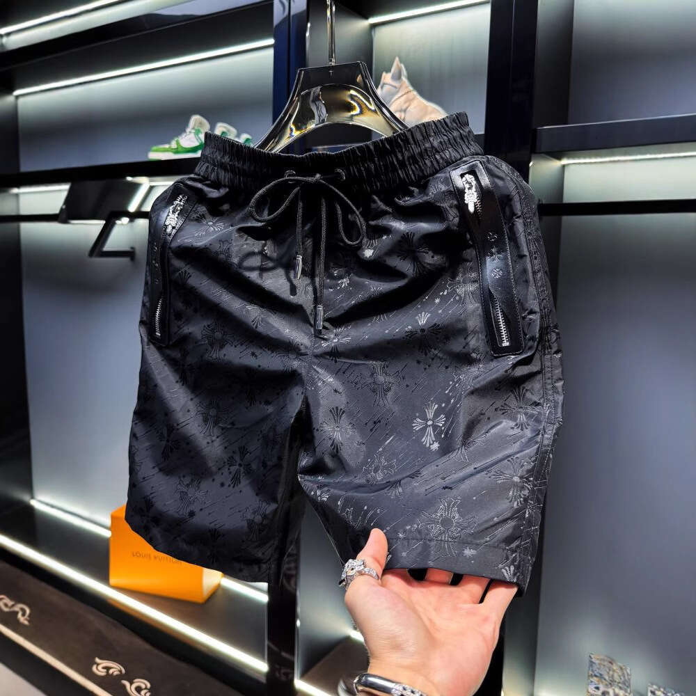 High End Jacquard For Men New Summer Trendy Slim Fit Casual Beach Shorts Men S Knee Length Shorts Shorts Men Pants Swim Trunks - view 4