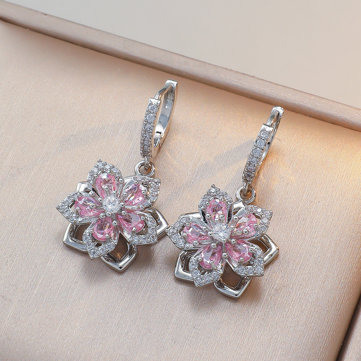 Designer Accessories 2026 New Collection - Women's Jewelry Set - Plum Blossom Zirconia Flower-shaped Pendant - Unique New Design