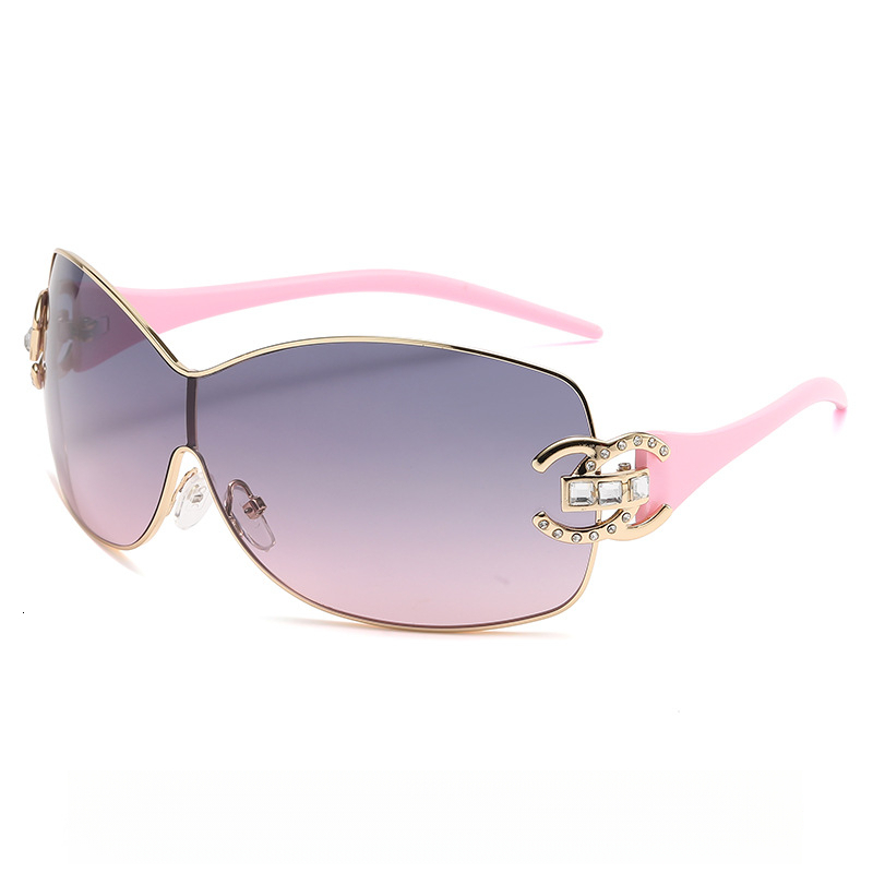 Luxury Designer 2026 New Men Women Y2K Rimless Rhinestone Sunglasses Outdoor Cycling Beach UV Protection Sports Fashion Sunglasses