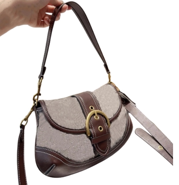 Denim SOHO Shoulder Bags for Women Women's Subaxillary Bag Design Advanced Texture Armpit Handbags Purses Crescent Saddle Bag