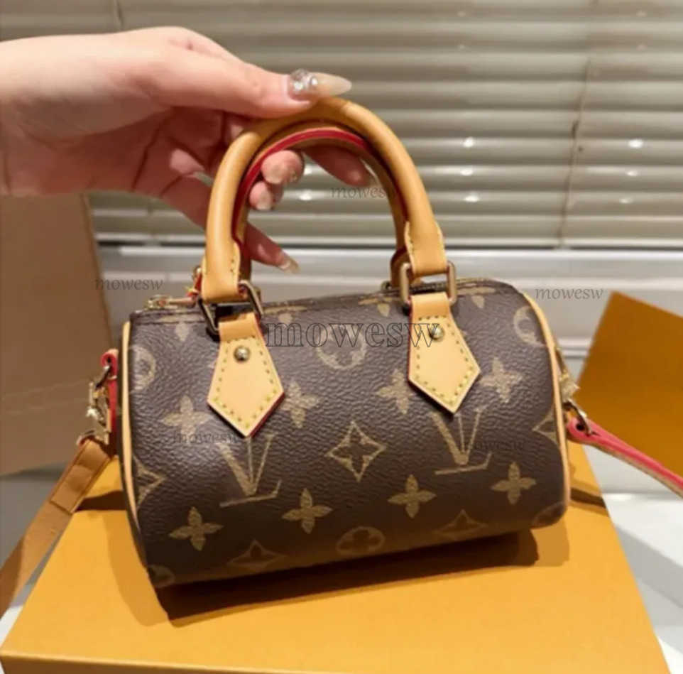 Designer bag Genuine leather nano Shoulder bag Quick Purse Boston Tote Designer Mini Pillow Handbag High Quality Womens Crossbody Messenger Bag Classic Floral
