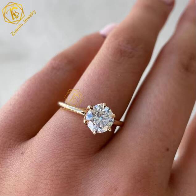IGI Certified 65mm Lab Diamond Engagement Ring 14K Gold D VS1 HPHT Lab Grown Diamond Ring Classic Solitaire Wedding Rings