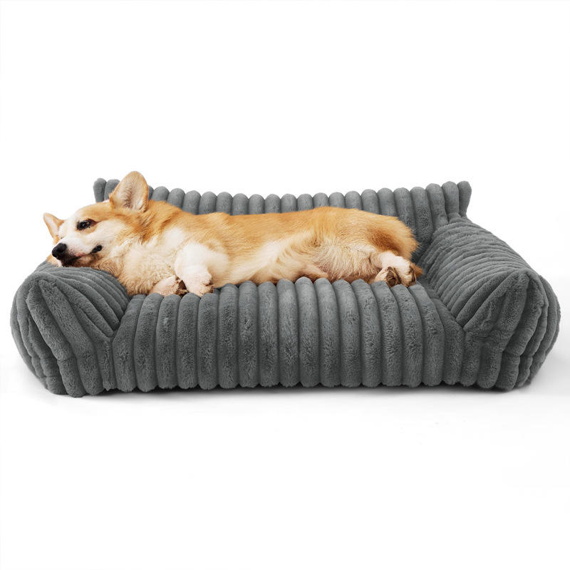 YL-38479 Pet Sofa, Removable and Washable Dog Bed, Warm Cat Bed, All-Season Pet Mattress, Rabbit Plush Dog Bed