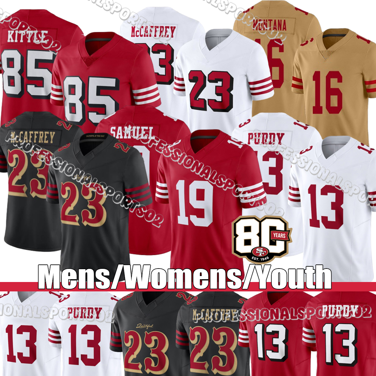 San Franciscocity 49erss jersey sf 49erss jersey Christian McCaffrey 13 Brock Purdy George Kittle Nick Bosa Samuel Football Jerseys SanFranciscocity49ers jersey
