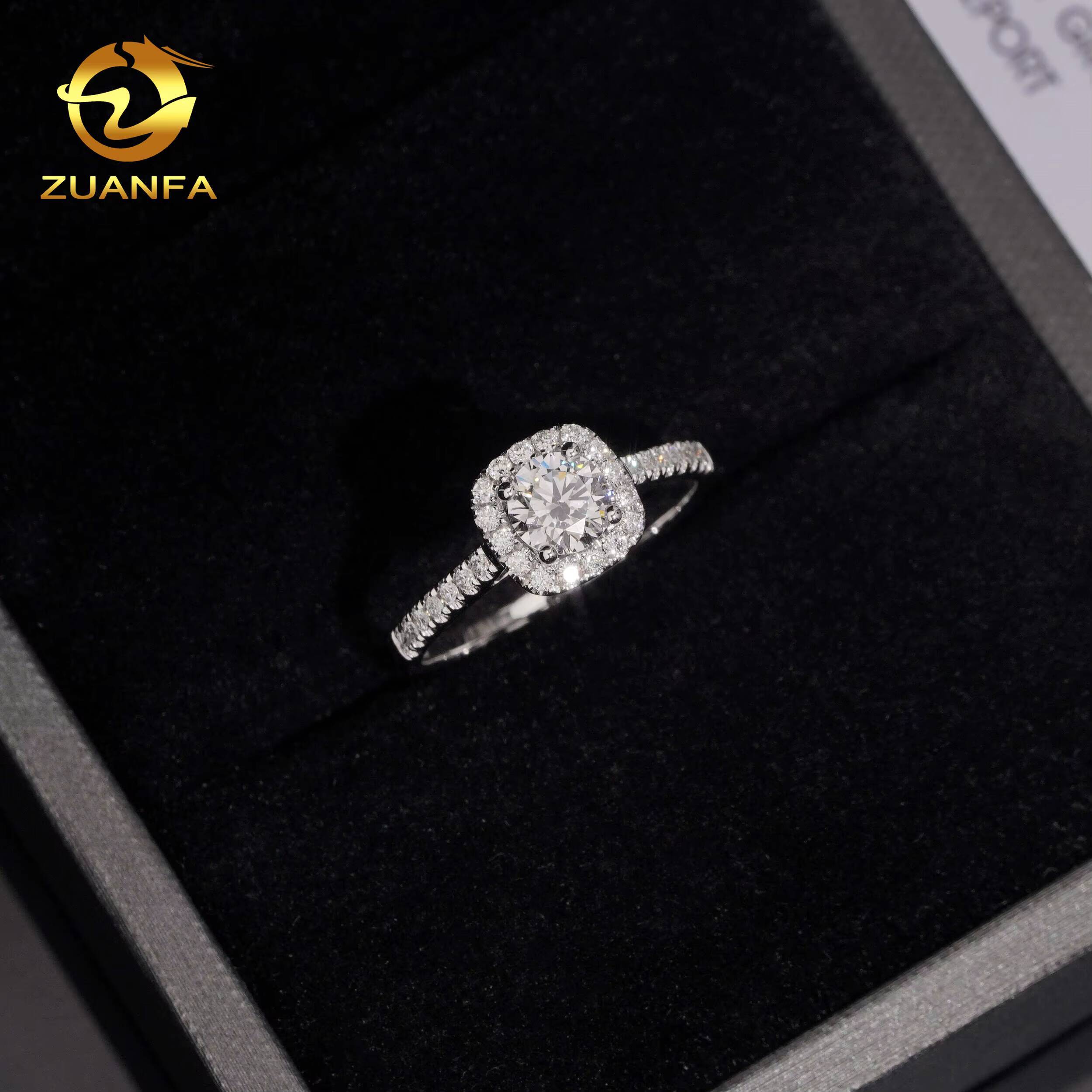 IGI Certificate Iced Out Diamond Engagement Ring for Women 18K Real Gold Women Fine Lab Grown Diamond Jewelry Wedding Ring