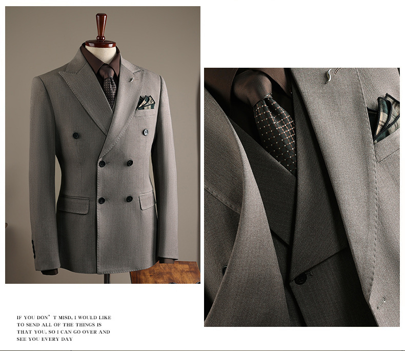 Men's Suits Classic Men Slim Fit Suit For Wedding Groom 2 Pcs Business Edition Double Breasted (Jacket Pants) Banquet Party