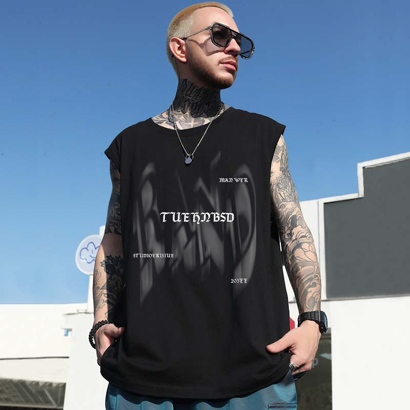 Summer Men's Meteor Print Tank Tops | Teen Oversized Loose Basketball Athletic Plus Size Sleeveless Vests