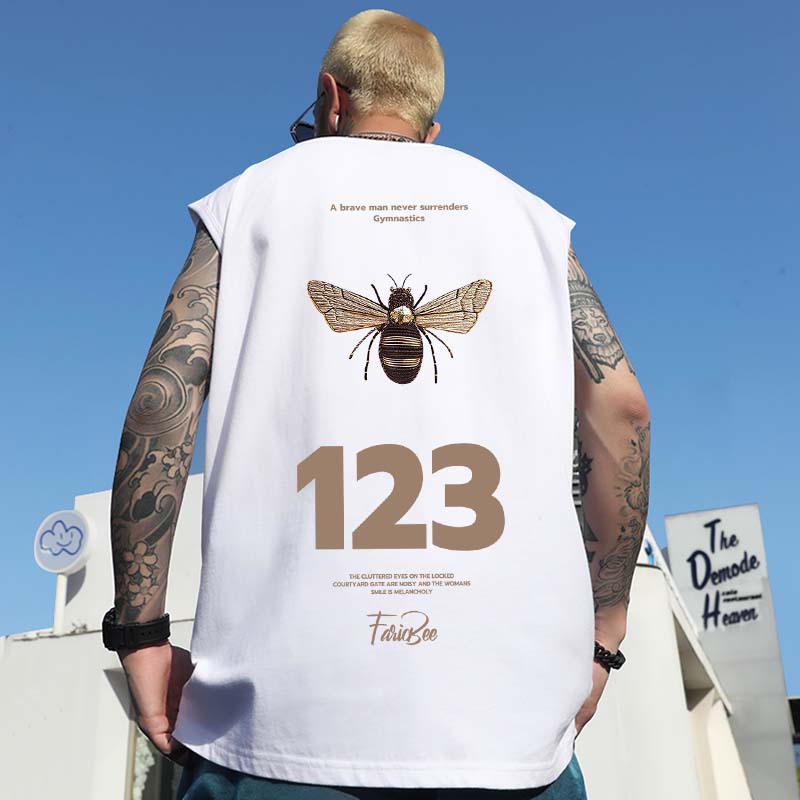 Summer Men's Moon Print Tank Tops | Trendy Oversized American Style Athletic Sleeveless Tees