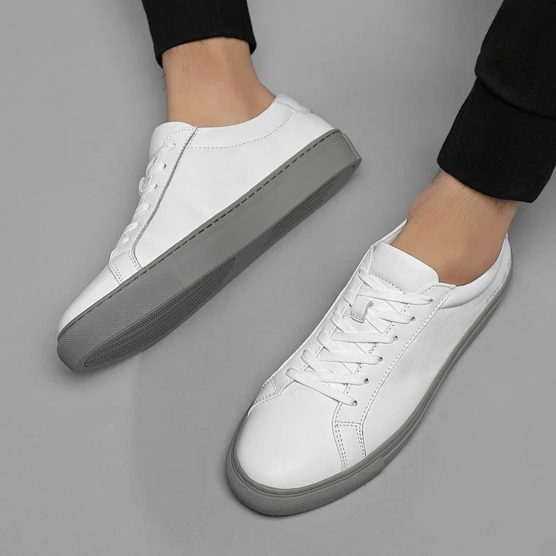 Italian Genuine Leather Mens Shoes 2024 ner White Comfy Walking Laceup Business Outdoor Zapatos Para Hombre 260413 - view 5