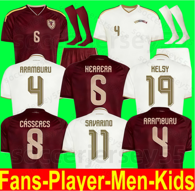 26 27 Venezuela Soccer Jerseys 2026 2027 Home AWAY Third Men kids Fans Football Jersey Shirts kit SOTELDO RONDON HERRERA MACHIS CORDOVA SAVARINO