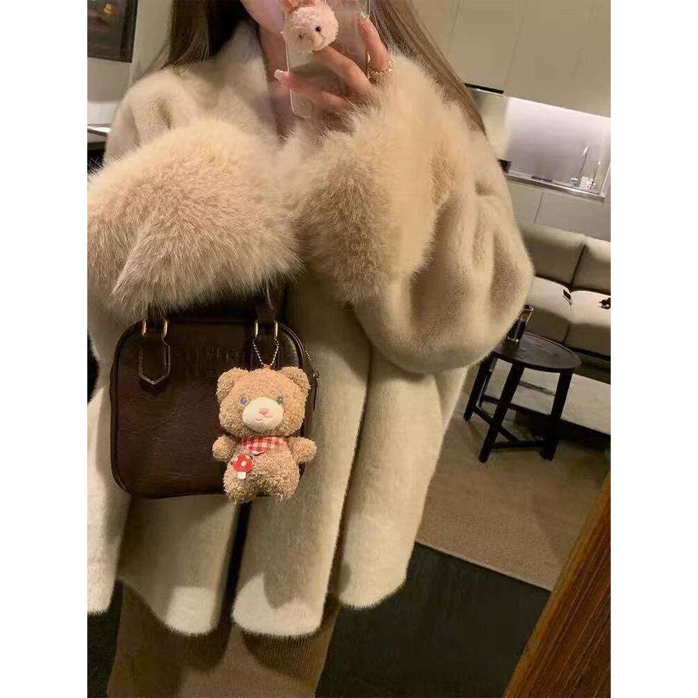 Faux Mink Coat for Women Winter Thick Loose Hairy Casual Jacket Y K Fashion Streetwear Long Sleeve Warm Fur Outerwear MAKOUFEI