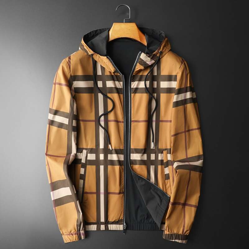 2026 Spring And Autumn New Double-Sided Hooded Jacket For Men, Slim Fit, Lightweight, Plus Size, Casual Coat
