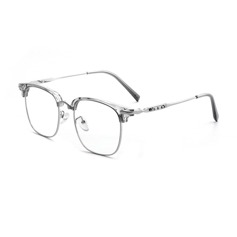 Designer Sunglasses For Men Women Glasses Blue Light Filtering Half-Rim Titanium Glasses Lightweight Business Frame With Prescription Lens Compatibili