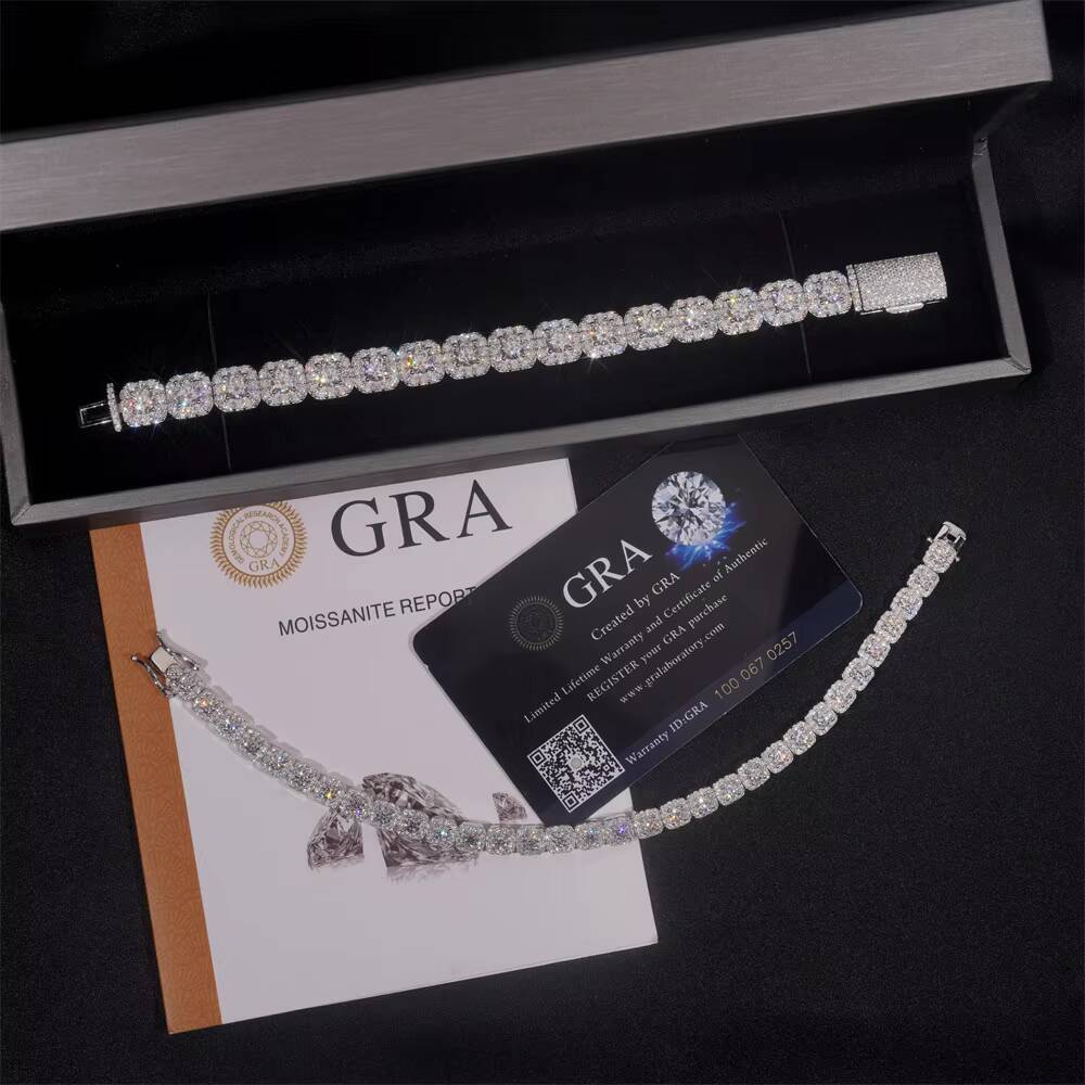Hot New 925 Silver VVS Moissanite Necklace and 6mm Fashionable Hip-hop Joker Bracelet Cross-Border Best Seller