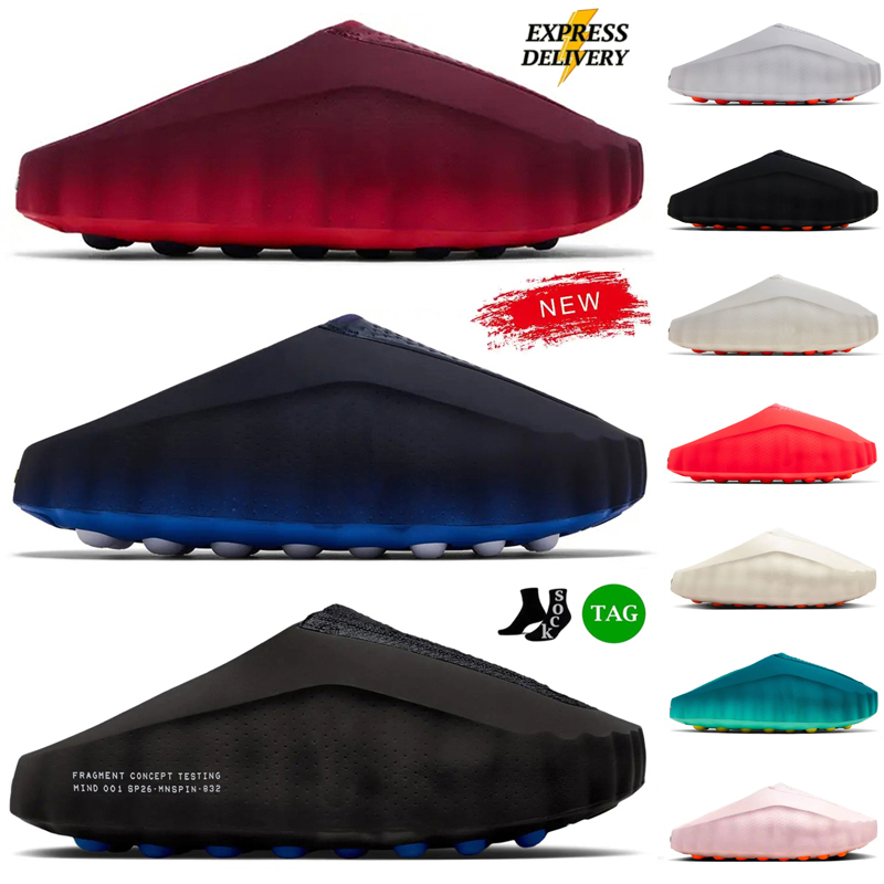 Desginer Mind 001 Slides Mens Womens Slippers mind 002 Fragment Black Red Bone Light Smoke Grey Sail mind001 Summer Shoes Soft Rubber Tech Comfort Sandals Mules Clog