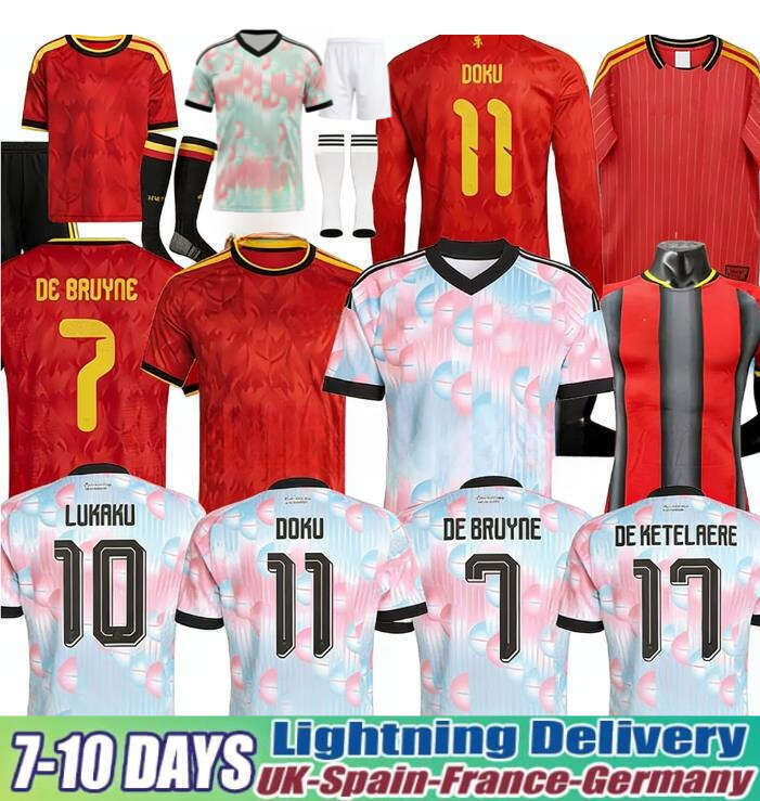 Belgium Jersey 2026 World Cup Soccer Jerseys DE BRUYNE R. LUKAKU E. HAZARD MERTENS BATSHUAYI TIELEMANS T.HAZARD 26 27 Football Shirt Men Woman Kids Kit Top