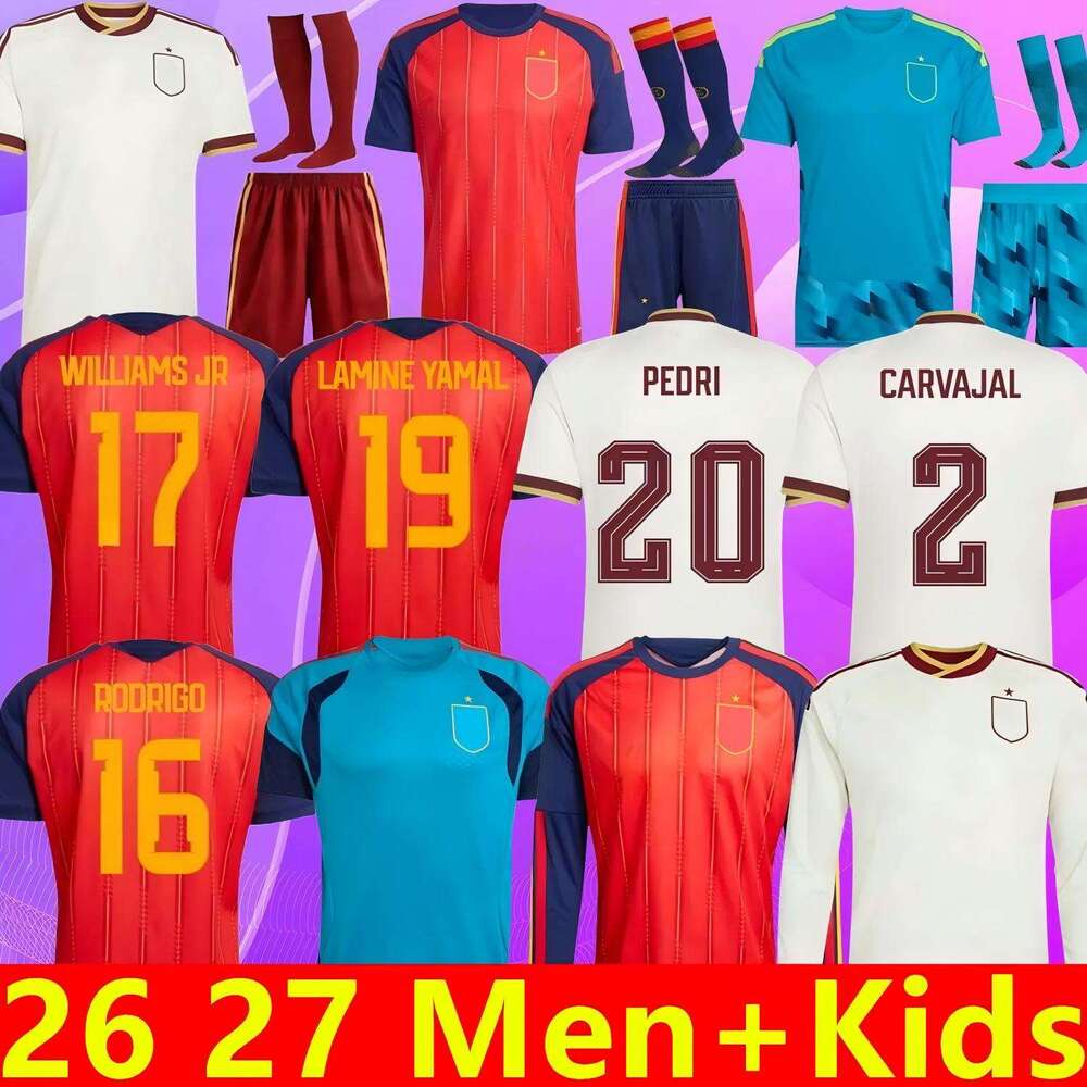 world cup spain jersey socce jesey 26 27 PEDRI GAVI LAMINE YAMAL MORATA Cavajal OLMO FERRAN FABIAN Kid Kit camiseta espana 2026 2027 football shirt Fans