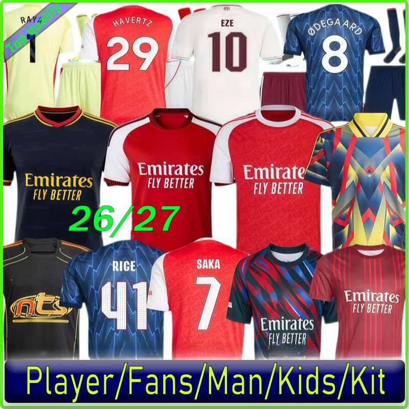 2026 2027 Champions kit Arsenally jersey football tops Soccer Jerseys vintage SAKA GYOKERES 25 26 EZE ODEGAARD RICE MADUEKE MARTINELLI BERGKAMP HENRY retro kids