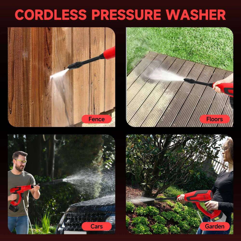 Brushless Electric Pressure 653PSI Cordless Power Washer 3-Speed LCD Display for Milwaukee 18V No Battery