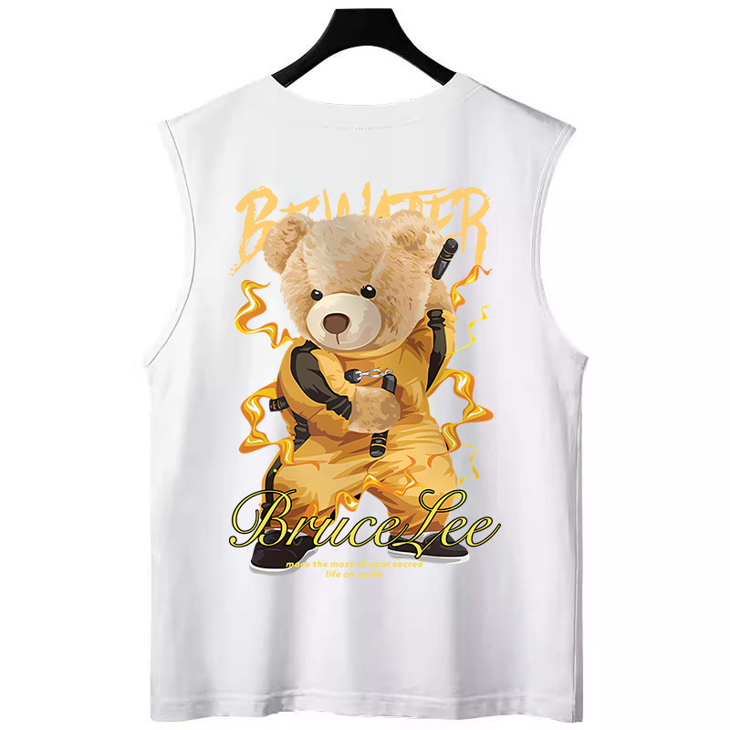 Summer Men's Cartoon Printed Tank Tops | Trendy INS Loose Plus Size Athletic Gym Sleeveless Tees