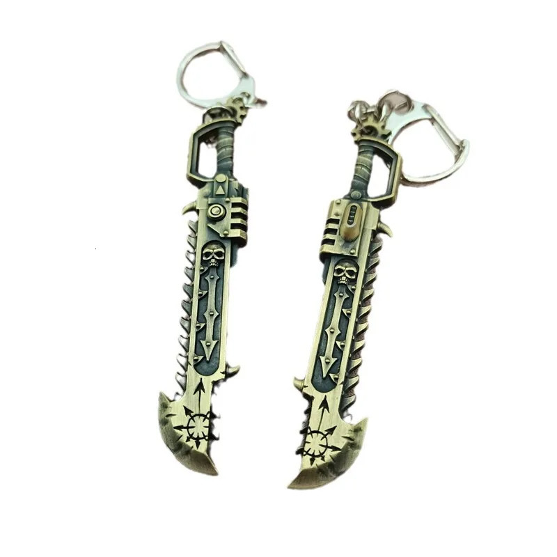 keychain Forged War Hammer 40K Peripheral Precision Chain Saw Sword Chaos Chain Saw Sword Alloy Keychain 260403BJ