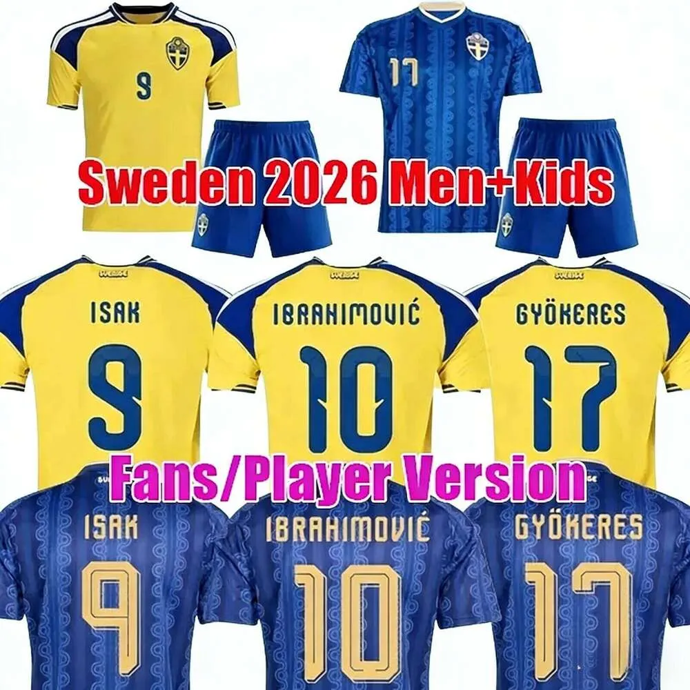 Sweden Jersey 2026 World Cup GYOKERES Soccer Jerseys ISAK IBRAHIMOVIC Sweden Jersey ELANGA LINDELOF BERGVALL Sweden Football Shirt Men Kids Top Set Un