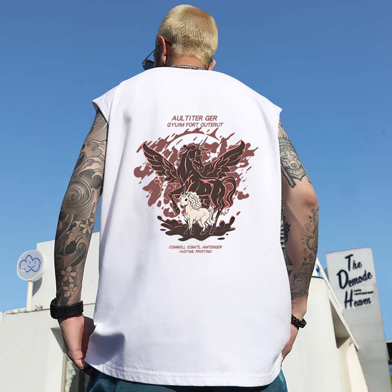Summer Men's American Retro Skater Boy Print Tank Tops | Thin INS Trendy Athletic Sleeveless Tees