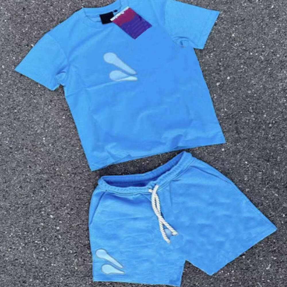 Synaly World 2026 NEW T-Shirts Fashion Casual Sports Tracksuit Synaworlds Tracksuit High Street Hip Hop Foam Letter Printed Polo Short Sleeve Shirt Shorts Suit 032