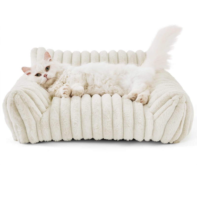 YL-38479 Pet Sofa, Removable and Washable Dog Bed, Warm Cat Bed, All-Season Pet Mattress, Rabbit Plush Dog Bed