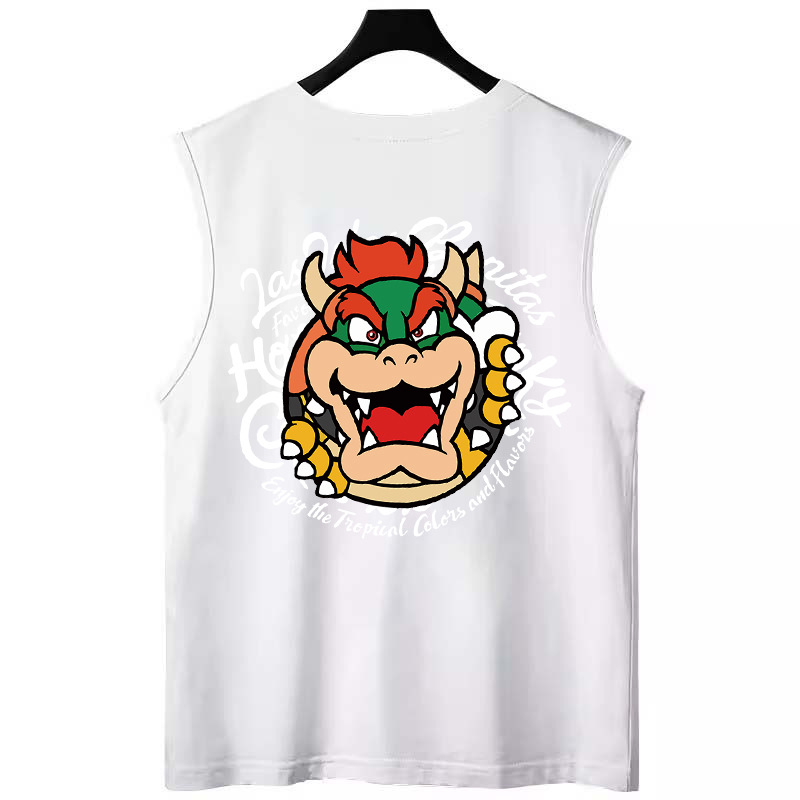 2026 Summer Men's Trendy American Streetwear Tank Tops | Loose Casual Letter Print Sleeveless Tees